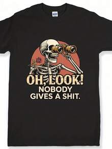 Sarcastic Graphic Tee - Funny Quote T-Shirt - Oh Look Nobody Gs A Sht Shirt - Humor Gift For  - Casual Tee,This Fun Printed Casual T-Shirt Is The Perfect Gift For Valentine's Day/Christmas - 款式15 - 查看 1