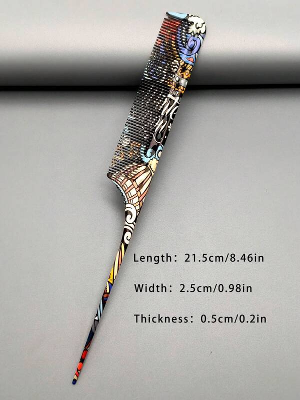 Pointed Tail Comb Styling Brush, Decorative Pattern Design Hair Brush Suitable For Teasing, Professional Barber Salon Home Travel Essential, Christmas, Halloween, Easter Themed Patterns