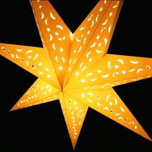 1pc Foldable Hanging LED Starlight Lamp, Battery Not Included, Star & Moon Paper Lamp, Star Shaped Lamp, Hollow Paper Lamp, Suitable For Room Decor, Party, Christmas Decoration - Ngôi sao - Xem 6