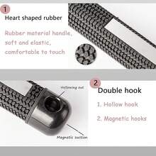 ZMD 2PC Curved Vented Detangling Hair Brush, Boar Bristles Curly Hair Brush, Wet Dry Detangler Hair Brushes For Women/Men/' Long, Thick, Thin, Curly & Tangled Hair (Pink & Black) - 黑與白 - 查看 6