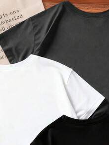 3pcs Young Boy Letter Print Short Sleeve T-Shirt Set - Multicolor - View 6