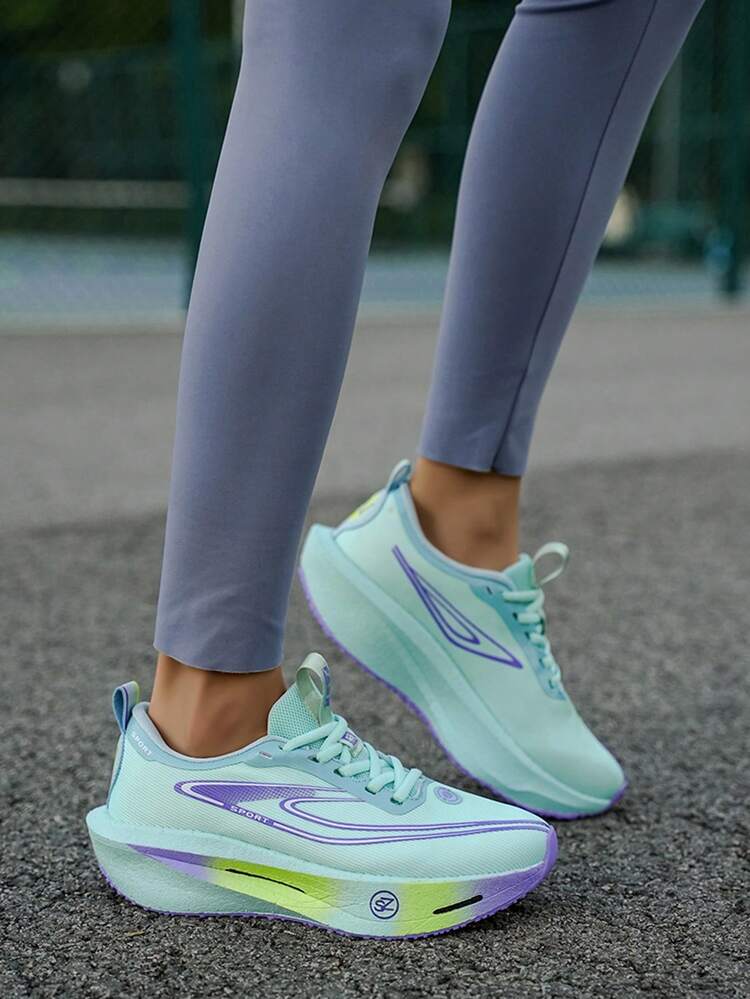 2026 Novo Tênis de Corrida Absorção de Choque Ultra-Leve e Reação Elástica para Adolescentes, Tênis Esportivos Casuais Versáteis Unissex com Placa de Carbono Genuína Antiderrapante, Adequado para Vários Terrenos e Atividades Físicas - grama verde - Visão 3