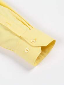 Men's Slim Fit Long Sleeve Dress Shirt By Mitong, No Elastane, Elegant And Wrinkle-Resistant, 40% Cotton + 60% Polyester - 黃色 - 查看 4