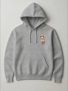 Flannel Kangaroo Sweatshirt  Printed Cold Blouse One Piece Nerd Geek Women's And Men's Sweatshirt - 淺灰色 - 查看 6
