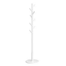 VASAGLE Perchero, Madera Maciza, en Forma de Árbol, 8 Ganchos para Chaquetas, Sombreros, para Pasillo, Ganchos y Barra de Soporte de Madera de Caucho, Blanco Nube,Regalo de Navidad - Blanco - Ver 7