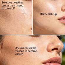 Polvo rosa, enfoque suave para ocultar los poros con acabado mate y brillante, control de aceite, resistente al agua, resistente al sudor, maquillaje de larga duración, ligero, transpirable y aclara el tono de la piel. - Rosa - Ver 3