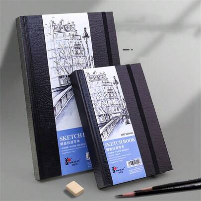 80 hojas Cuaderno de bocetos en blanco, libro de dibujo, libro de bocetos portátil mini de carcasa dura para dibujo a mano, libro de acuarela para suministros de arte de estudiantes