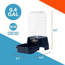 Great Value Shopping, Holiday Promotions--Vibrant Life 0.4 Gallons Gravity Pet Waterer (Navy), Extra Small Size For Small Dogs/Cats, Automatic Water Supply, Perfect For Busy Pet Owners - 0.5加侖 - 查看 5