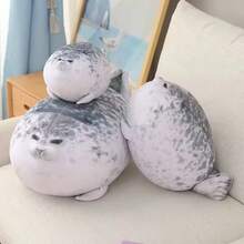1pc Realistic Plush Seal Stuffed Animal Doll, Soft Cuddly Seal Doll, Decorative Pillow, Sofa Cushion, Children's Doll, Birthday/Christmas Gift - Multicolor - View 2