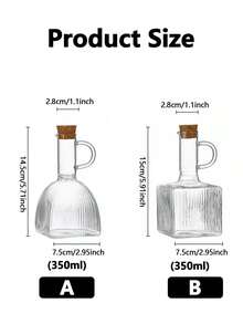 1/3Pcs/Set 350ml Oil Bottle Jar With Lid Handle Transparent Glass Kitchen Cuisine Olive Container Spice Rack