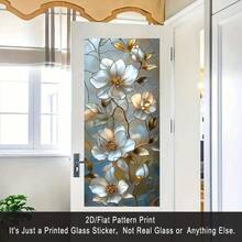 2D Flat Surface, 1 Piece Of Window Sticker, 2D Flat White Floral Art Pattern PVC Electrostatic Adsorption Window Film, Elegant And Light Luxury Style Home Decoration Window Film Decals For Living Rooms And Bedrooms, Artistic Atmosphere + Privacy Protection, Custom Sizes Available, Home Decoration, Floral Art Design, Glass Craftsmanship Texture, Durable Material, Electrostatic Adsorption Type, 2D Flat Surface, Window Art Decoration - 17.72*39.37吋(45*100公分) - 查看 5