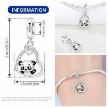 CYMYSS 1 件套可爱动物主题吊坠，采用镀银铜材质，镶嵌立方氧化锆石——完美搭配女士手链，是情人节、生日或日常佩戴的理想之选。