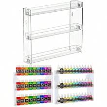 3 Tier Display Rack, Paint Rack Wall - Mount No Drill Acrylic Paint Storage Organizer, Miniature Holder 2oz Bottle, Nail Polish Organizer, Badges, Figures 1 - 1 - 查看 2