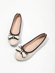 女士平底鞋，佩斯利花纹，优雅休闲，舒适易穿，波西米亚风不对称/不规则搭扣，饰以串珠宝石玻璃，杏色，四季皆宜，适合办公室、居家、健身房、户外等各种场合，春夏秋冬皆可穿着。 - 杏色 - 查看 1