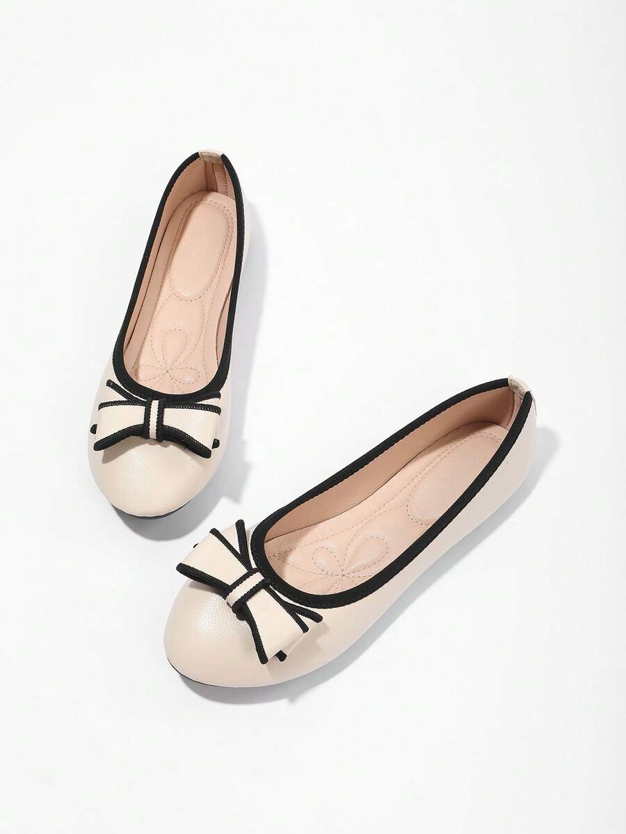 女士平底鞋，佩斯利花纹，优雅休闲，舒适易穿，波西米亚风不对称/不规则搭扣，饰以串珠宝石玻璃，杏色，四季皆宜，适合办公室、居家、健身房、户外等各种场合，春夏秋冬皆可穿着。 - 杏色 - 查看 1