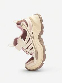 Balabala Kids Girls Sneakers, 2025 Spring Autumn Chunky Sneakers, Outdoor Non-Slip - Red Coffee Color - View 6