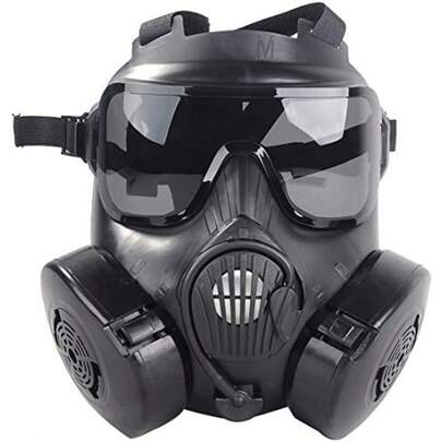 M50 Airsoft Protective Gas Mask Tactical Full Face Eye Protection Goggles Dummy Toxic Skull Gas Mask With Filter Fans For BB Gun Game Cosplay Halloween Masquerade Costume Props No Anti-Gas Function