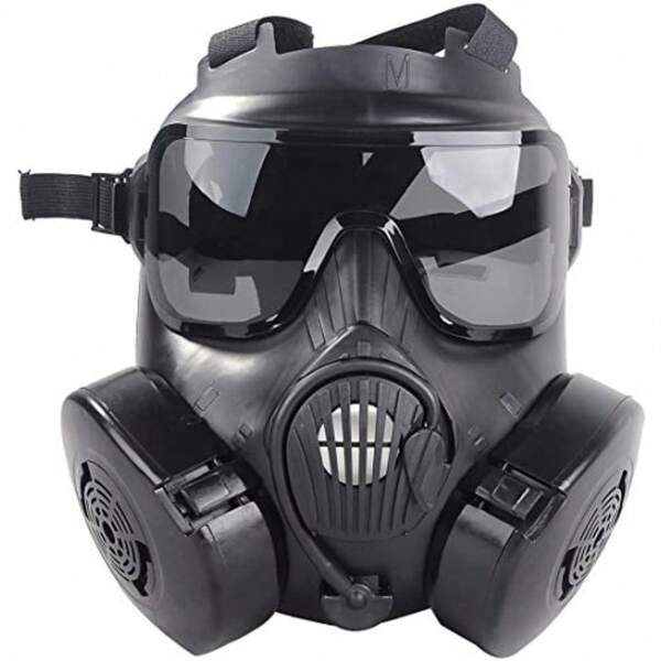 M50 Airsoft Protective Gas Mask Tactical Full Face Eye Protection Goggles Dummy Toxic Skull Gas Mask With Filter Fans For BB Gun Game Cosplay Halloween Masquerade Costume Props No Anti-Gas Function