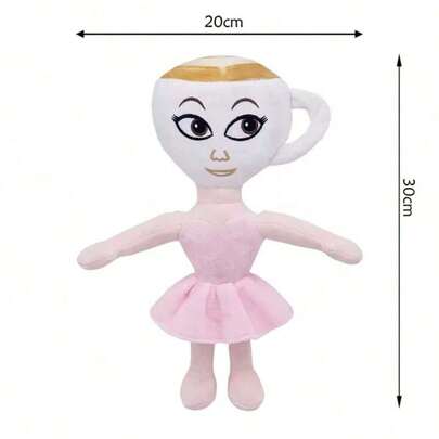 30cm Muñeca de peluche de bailarina Cappuccina Kawaii de la chica del café Tung Tung Tung Sahur, juguetes de peluche, decoración creativa, regalos para niños, fiesta de cumpleaños, decoración del cuarto de las niñas, coleccionista de juegos