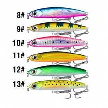 6Pcs Sinking Minnow Lure For Fishing 3.5g 5.5g 8g 12g 3D Eyes Fishing Swimbait Pencil Casting Lure With 2 Treble Hook