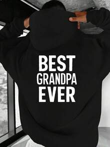 Mejor Conjunto de Abuelo - Sudadera Casual de Talla para Hombre con Estampado Mejor Abuelo, Sudadera Roja, Adecuada para Amantes de Abuelo, Sudadera de Abuelo, Talla - Negro - Ver 12