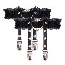 Garter Belts Stocking Thigh-Highs Stockings Holder Clip Sexy Women Lace - 黑色 - 查看 6