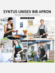 1pc Customized Personalized Black Chef Apron, Also Suitable As Household, Baking Or Housewife Apron. This Unique Apron Can Be Customized, Making It An Ideal Gift For Boyfriend, Girlfriend, Father, Mother, Family Or Friends On Anniversaries, Valentine's Day, Mother's Day, Birthdays, Father's Day, Graduations, Weddings, Christmas, Housewarming And Other Occasions.