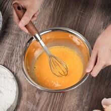 Whisk For CookingStainless Steel Wire Wooden Handle Kitchen Multi Function Non Stick Balloon Whisk Egg Beater For Blending Whisking Beating Frothing Stirring Batters 11"L X 2.1"W - 11 英吋長 x 2.1 英吋寬 - 查看 6