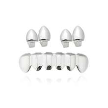 Bộ răng giả mạ vàng đa năng thời trang cho cả hàm trên và hàm dưới, răng giả mạ vàng trơn, phụ kiện trang sức nha khoa đa dụng phong cách hip hop, Halloween, cosplay, dành cho cả nam và nữ. - Vàng và Bạc - Xem 7