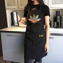 Single-Piece, Thanksgiving Turkey Pattern, Thanksgiving Elf Theme, Thanksgiving Happy Print Apron – Features An Adjustable Front Panel And Large Capacity Pocket, Suitable For Home Cooking, Restaurants, Food Trucks, Aprons, And Food Service Attire - AZX0001 - Xem 9