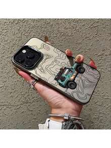 Custodia per auto fuoristrada con graffiti, compatibile con 16, 15, 14, 13, 12, 11 Pro Max, X, XR, XS Max, 8, 7 Plus, con retro opaco antiurto - Argento - Visualizzare 2