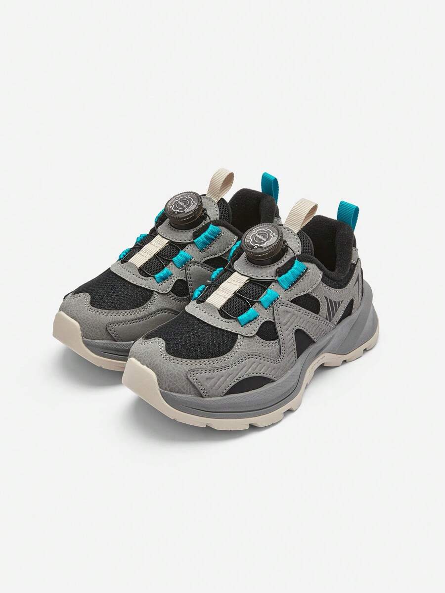 Balabala Kids Unisex Breathable Chunky Sneakers, 2025 Spring Autumn Outdoor Non-Slip - Black Tone - View 1