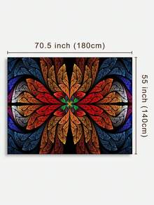 1 pieza Mantel con estampado de hojas, mantel rectangular impreso ligeramente resistente al agua, adecuado para decoración de restaurante y sala de estar - Multicolor - Ver 6