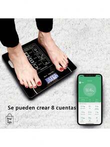 Báscula electrónica recargable, precisa y Bluetooth para el Body, báscula de grasa corporal para adultos, para pérdida de peso y salud, báscula de grasa corporal inteligente recargable por Bluetooth, báscula corporal electrónica para uso doméstico, al por mayor, báscula de peso y grasa saludable, - Blanco - Ver 6