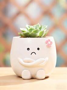 1 Peça Vaso de Plantas Suculentas Fofo e Cartoon, Vasos de Flores para Plantas Internas - Perfeito para Decoração Doméstica, Escrivaninha de Escritório e Presente. Adicione esses vasos de plantas adoráveis ao seu espaço, para amantes de suculentas e entusiastas de decoração doméstica (Sem furos na parte inferior; faça os seus próprios se necessário.) - Multicolorido - Visão 10