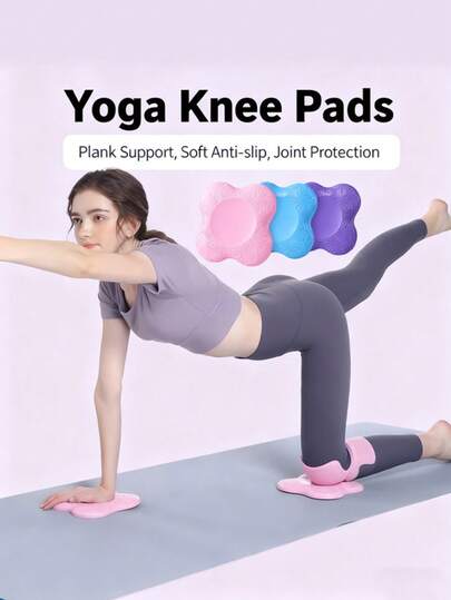 2 joelheiras de TPE multicoloridas para ioga, suporte espesso e antiderrapante para joelhos, cotovelos, pulsos, mãos e cabeça, almofada de recuperação lenta para suporte de prancha
