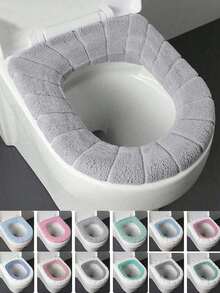 1pc Universal Thickened Toilet Seat Cover, Bathroom Toilet Seat Decoration, Autumn Decor - Multicolor - View 3