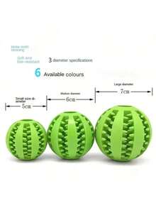 1pc Dog Toy Ball, Interactive Rubber Ball, Chew Toy Suitable For Small Dogs, Teeth Cleaning Ball, Pet Food Feeder, Silicone Ball Toy - Multicolor - View 3