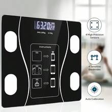 High-Quality Black Finish, High-Precision Smart Scale With LED Backlit Display, Automatic Calibration, App Program, Suitable For All Ages, Ideal For Weight Management, Holiday Gift. - màu đen - Xem 5