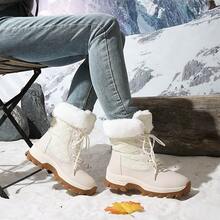 女士全黑雪地靴，新款冬季款，保暖内衬，加厚，防寒，防水，中筒，软底，防滑