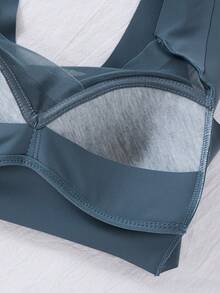2 piezas Sujetador sin costuras para mujer, ropa interior sin espalda, suave y amigable con la piel, sujetador sin alambre transpirable e invisible, cómodas y - Negro+Azul - Ver 7