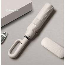 Portable Umbrella With Automatic Folding Design, Equipped With A Ring Buckle, Suitable For Both Sunny And Rainy Weather, Windpro - XÁM - Xem 5