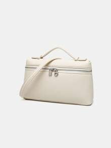 1 szt. kwadratowa torba na ramię damska solidna torebka z wzorem liczi z PU, odpowiednia dla kobiet, do codziennego noszenia i na wyjścia