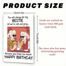 1 Pc Best Friend Birthday Card With You Will Always Be My Best Friend Until We Grow Old Quote Friendship Design Perfect For Friends Family Colleagues Couples Wedding Party Graduation Party Any Occasion Invitation Card Gift Card Greeting Card Thank You Card Christmas Card With Envelope - Nhiều màu - Xem 5