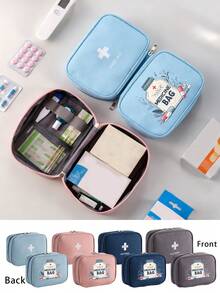 便携式急救包（带图案） - 药品收纳袋、便携式医疗包、多功能应急包、便携式旅行药品收纳袋，不含药品或其他物品，轻便耐用，适合旅行、居家使用、户外活动、邮轮旅行、暑假、露营和徒步旅行。药品收纳袋、药盒、药瓶、住院包、药品整理器、旅行必备、度假必备 - 彩色 - 查看 2