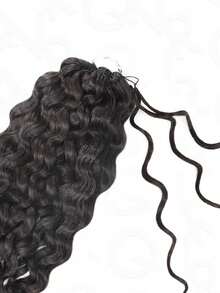 QVR QUEEN VIRGIN REMY QVR 水波纹羽毛钩编真人发接发 1 包 预分离羽毛真人发，适用于无结波西米亚辫子 自然黑色