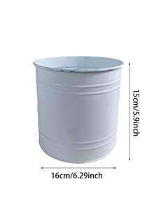 Vaso minimalista e elegante, campeão de , feito de metal de alta qualidade, com design externo branco. Versátil para decoração de casa, floriculturas e cafés, ideal para exibir flores e plantas. - Branco - Ver 11