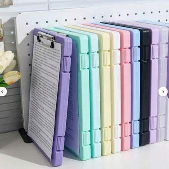 A4 Folder With 1 Blue/Purple/Pink/Yellow/Black/Morandi Pink/Cream Blue/Morandi Green Storage Space, A Modern And Simple Multifunctional File Organizing Box Suitable For Storing Materials, Files, Grading Sheets, Etc. It Is An Essential Organizing Tool For Students