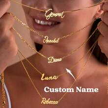 Personalized Name Necklace Gold, Nameplate Necklace, Custom Name Necklace With Any Chain, Dainty Name Necklace, Personalized Gifts For Women Mother's Day Gifts - Multicolor - View 1