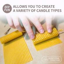 Handmade Pure Beeswax Roll Wax Tablets DIY Christmas Honeycomb Candles Natural Raw Materials For Creative Atmosphere & Home Decor 60g New In 2026! - màu đen - Xem 3